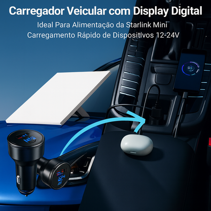 Cabo Carregador Veicular Adaptador 3 Em 1 Starlink Mini 3 Me